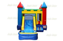 CO 1516 B 10.ma 1691094474 28' Red, Yellow, Blue Bounce House Wet or Dry Water Slide Co